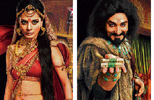 Dramatic: Draupadi (left) & Shakuni in 'Mahabharat'.