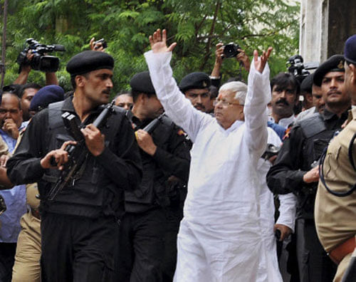 RJD leader and former Bihar CM Lalu Prasad Yadav, arrives at the special CBI Court in Ranchi, Jharkhand on Monday.PTI Photo