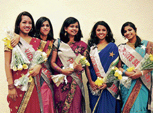 Proud: From left: Lisa, Nidhi, Irene, Shamantha and Hera.
