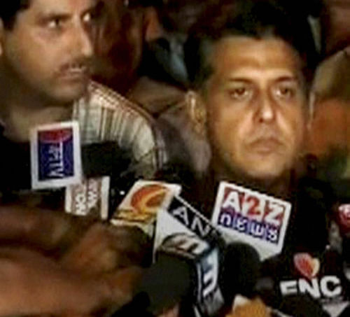 Union I&B Minister Manish Tewari addresses the media after a Cabinet meeting at 7RCR in New Delhi on Wednesday. PTI Photo / TV GRAB