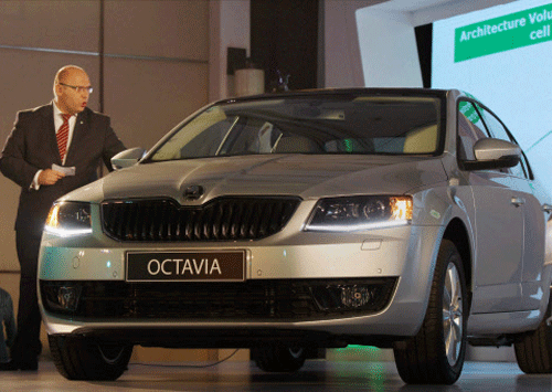 Director, Sales & Marketing, Skoda Auto India, Pawel Szuflak at the launch of the company's new car Octavia in New Delhi on Thursday. PTI Photo