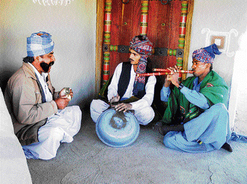Hear this (Left to right) An artiste plays 'surando', a violin-like instrument; 'jodiya pawa' or the twin flutes; kitchen utensils in Kutch double as musical instruments.