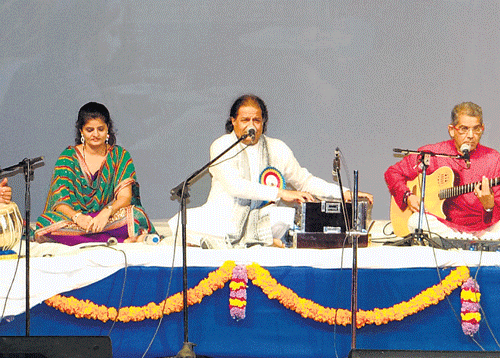 melodious: From left: Pradeep,Sanjana, Anup Jalota and Viren.