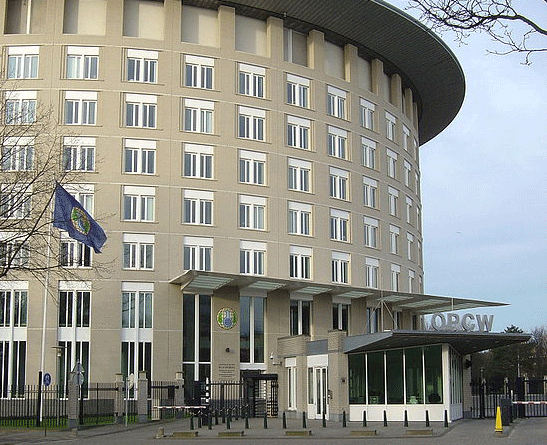 Main office building of the Organization for the Prohibition of Chemical Weapons (OPCW) in The Hague. Image licensed under the Creative Commons.