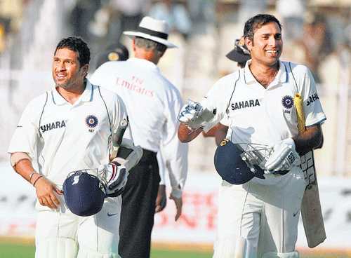 happy memories VVS Laxman (right) says he is honoured to have played with retiring Sachin Tendulkar. file photo