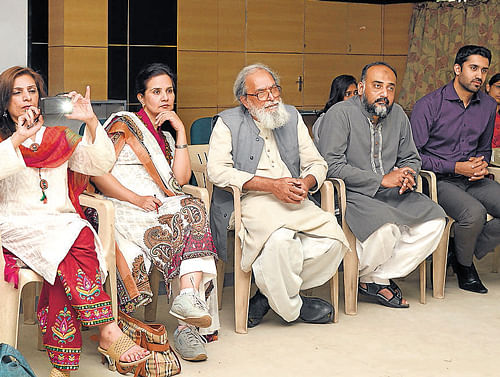 beyond borders: Members of the Pakistani delegation at a discussion on 'Common  Interests and a Common Future: Exploring India-Pakistan Partnership,' in the City on  Wednesday. dh photo
