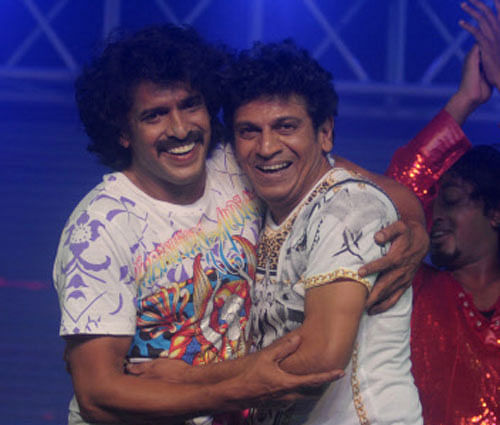 Actor Uppendra seen with Actor Shivarajkumar DHNS Photo