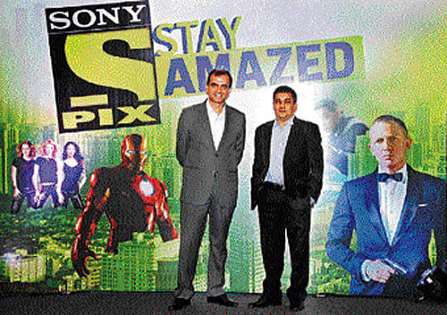 Sony Pix Executive VP and Business Head Saurabh Yagnik (left) and VP & Head (Programming) Amogh Dusad at a press meet in Bangalore on Thursday. DH Photo/S K Dinesh