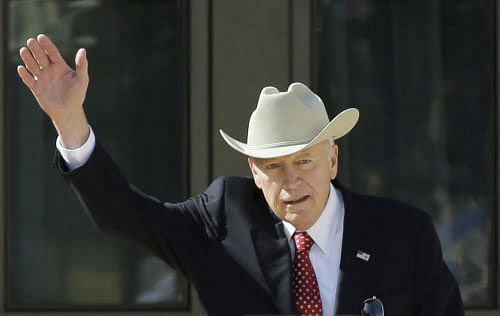 In this April 25, 2013, file photo, former Vice President Dick Cheney is introduced during the dedication of the George W. Bush Presidential Center in Dallas. Cheney says he once feared that terrorists could use the electrical device that had been implanted near his heart to kill him and had his doctor disable its wireless function. Cheney has a history of heart trouble, suffering the first of five heart attacks at age 37. He underwent a heart transplant last year at age 71. AP Photo