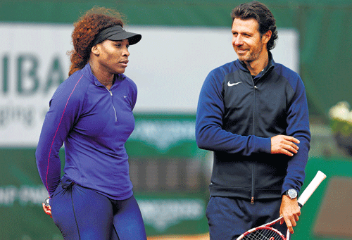Working it out: Patrick&#8200;Mouratoglou says that Serena Williams will never drop her guard because she wouldn't expect it from herself. FILE&#8200;PHOTO