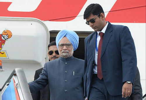 Prime Minister Manmohan Singh(in pic) leaves on Russia, China visit. PTI File Image