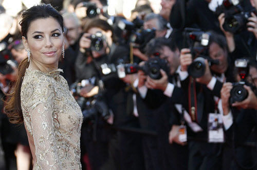Actress Eva Longoria poses on the red carpet for the screening of the film 'Le Passe' in competition during the 66th Cannes Film Festival in Cannes. Reuters