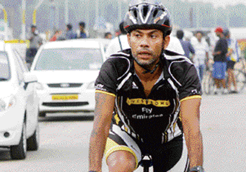 Healthy way: There are many people like Ankush Sharma who cycle to office regularly.