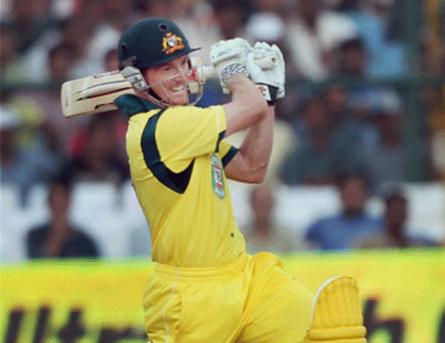 Australia's George Bailey plays a shot during the 2nd ODI match against India at Sawai Man Singh Stadium in Jaipur on Wednesday. PTI Photo