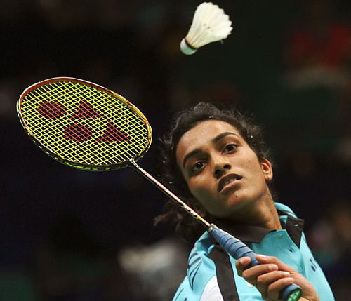 P V Sindhu failed to clear the second hurdle, losing to less formidable Kirsty Gilmour of Scotland. AP File Photo.