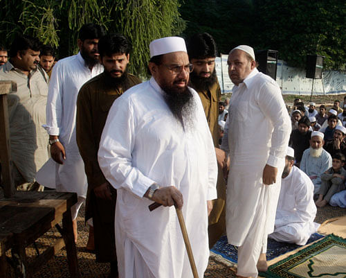 Hafiz Saeed (in pic) said it was regretful that Obama, without making any investigation into the Indian propaganda, went ahead and issued a statement against us. AP File Photo