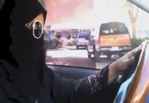 In this image made from video provided by theOct26thDriving campaign, which has been authenticated based on its contents and other AP reporting, a Saudi woman drives a vehicle in Riyadh, Saudi Arabia, Saturday, Oct. 26, 2013. A Saudi woman said she got behind the wheel Saturday and drove to the grocery store without being stopped or harassed by police, kicking off a campaign protesting the ban on women driving in the ultraconservative kingdom. (AP Photo)