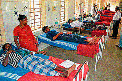 Epidemic: Patients confirmed of cholera being treated at Mandya Institute of Medical Sciences Hospital, Mandya.  dh photo