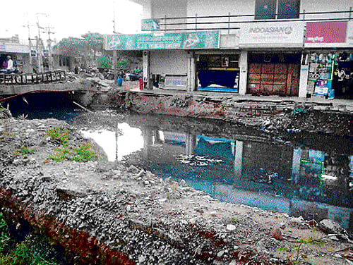 The open drain in JRD Nagar has become a health hazard for the residents.