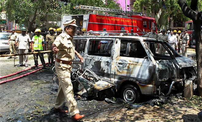 PTI file photo of the Malleswaram bomb blast.