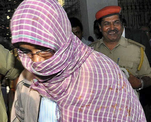 Patna blasts accused Md. Haider is escorted after he was produced in a court in Ranchi on Wednesday. PTI Photo