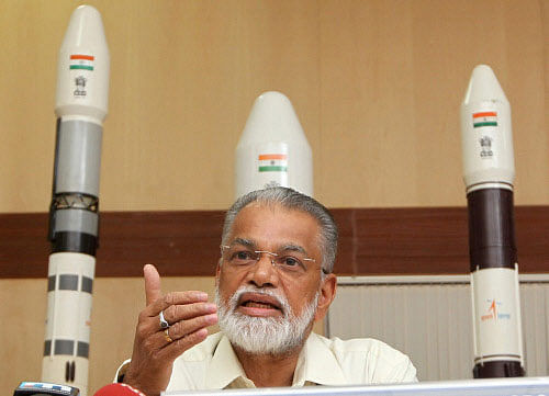 ISRO Chairman K Radhakrishnan addressing the media for the launch of Mars Orbiter Mission on board PSLV C 25 from Satish Dhawan Space Centre at Sriharikota on Wednesday. PTI Photo