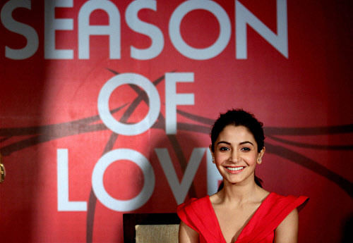 Bollywood actress Anushka Sharma during the launch of new range of jewellery collection in Mumbai on Thursday. PTI Photo