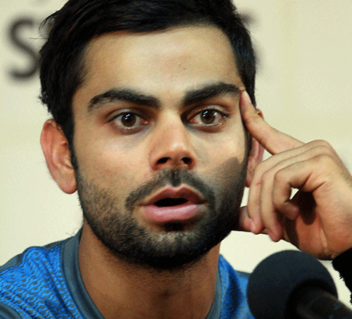 Virat Kohli speaks during a press conference after a practice session at Chinnaswamy Stadium in Bengaluru on Friday, ahead of the 7th ODI against Australia. PTI Photo