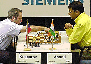 Former world champion Gary Kasparov of Russia will be present during the World chess championship match at Chennai on November 11 and 12. PTI File Photo.