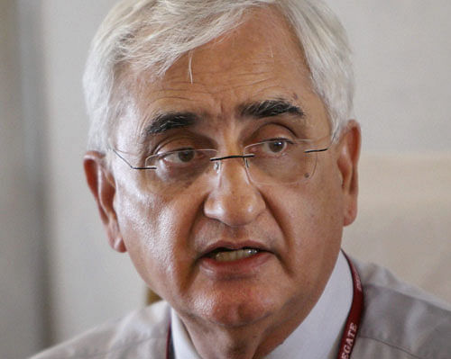 However, Khurshid (in pic) has been favouring Singh's presence in the CHOGM, maintaining that it was vital as it will reflect India's interests.  PTI File Photo