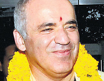 Gary Kasparov arrives in Chennai on Monday. PTI