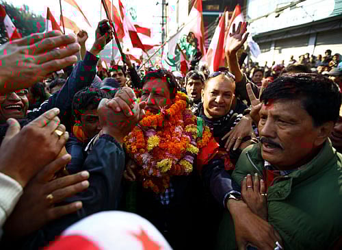 Nepali Congress takes lead in vote count, Maoists trailing