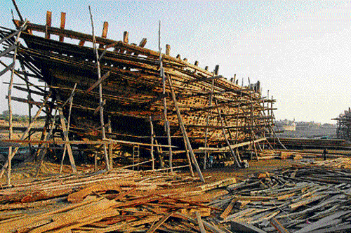 Majestic: A ship being built at the ship yard in Mandvi, Gujarat. Photo by author