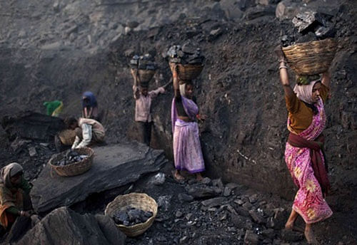 The decline in output of eight core sector industries -- coal, crude oil, natural gas, refinery products, fertilisers, steel, cement, electricity -- follows a robust 8 per cent growth in September. PTI file photo