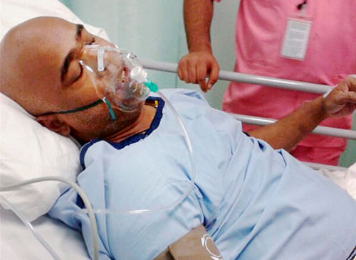 The 41-year-old was rushed to the suburban hospital by police personnel after he complained of chest pain while driving his car and sought help. He was kept at the ICU of the hospital since then. PTI photo