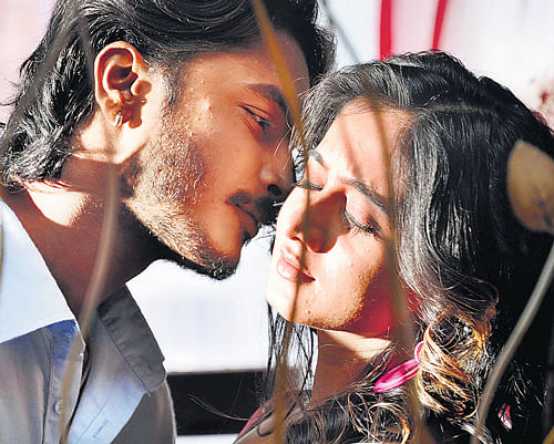 Too close for comfort: Srikanth and Harshika Poonacha in the film.