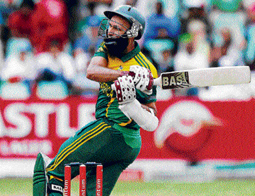pulling ahead: Hashim Amla en route to his century in Durban on Sunday. AP