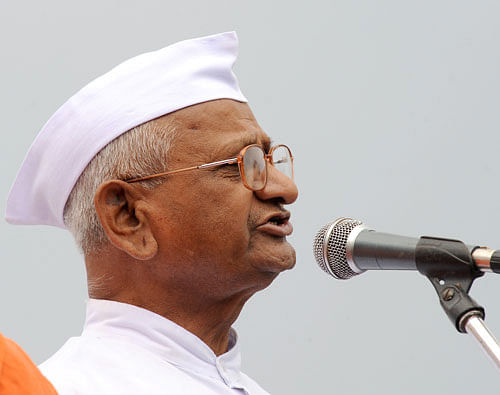 Social activist Anna Hazare will once again sit on an indefinite hunger strike on Tuesday to press for a strong Lokpal Bill. The Gandhian has chosen Yadav baba temple in Ralegan Siddi for his protest this time.  DH photo