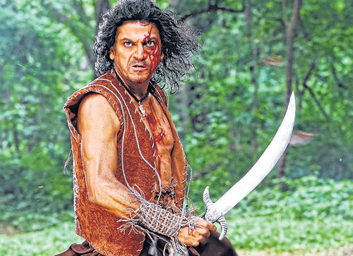 On guard: Shivarajkumar in the film.
