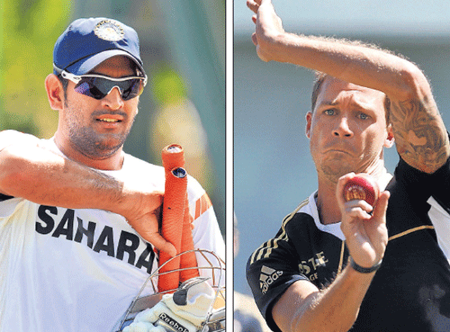 Challenging task: M S Dhoni's men will be up against some hot stuff from the likes of Dale Steyn when the Test series kicks off on Wednesday. file photos