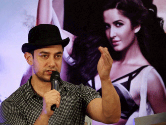 Bollywood actor Aamir Khan addressing a press conference to promote his film 'Dhoom 3' in Chennai on Tuesday. PTI Photo