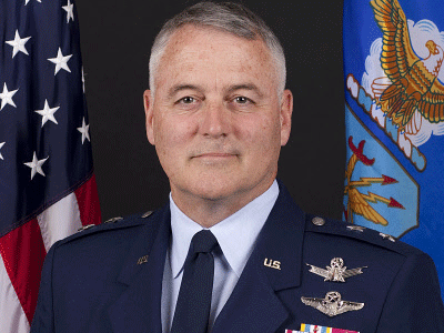 This undated handout photo provided by the US Air Force shows Maj. Gen. Michael J. Carey. Investigators say the Air Force general, fired in October as commander of the U.S. land-based nuclear missle force, engaged in 'inappropriate behavior' while in Russia, including heavy drinking rudeness to his hosts. AP photo