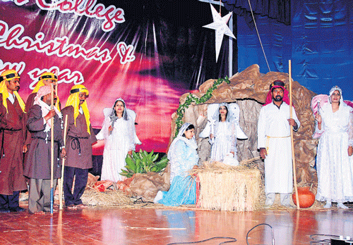 festive spirit: A scene from the play.