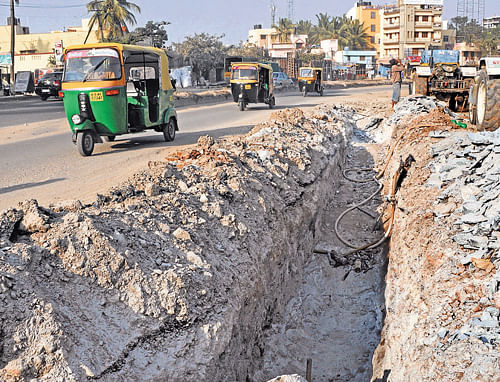 danger zone: Lack of coordination among civic agencies in taking up repair works is often cited as a major reason for the mess. DH photo