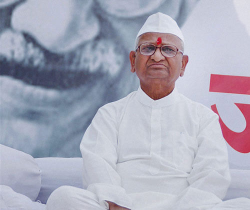 Anna Hazare (in pic) had parted ways with Kejriwal following his decision to form a political party. PTI Photo