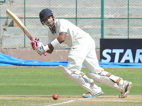 Ravikumar Samarth during his knock of 75 runs. DH Photo