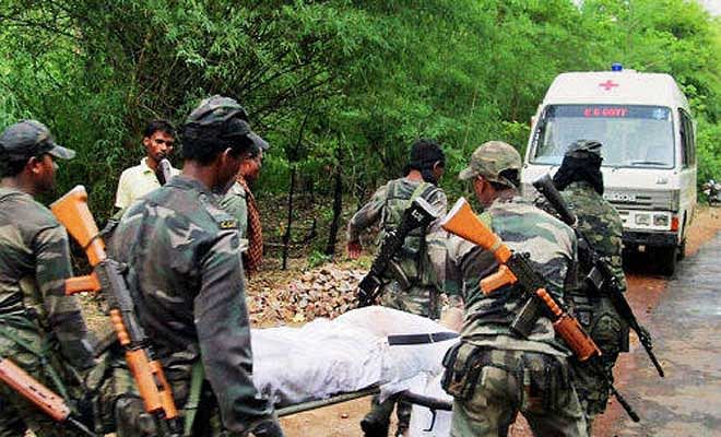 File photo of a jawan injured in a gun-battle with Maoists in a forest area in Odisha's Malkangiri district (PTI)