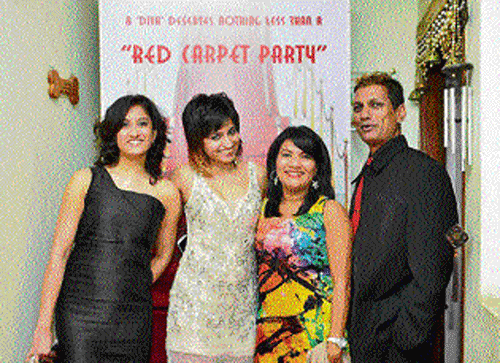 dressy From left: Shona, Saloni Arora, Rini and Marc Rego at Saloni's house party last year.