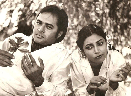 Film Still of Chashme Baddoor. Seen with co-star Deepti Naval.