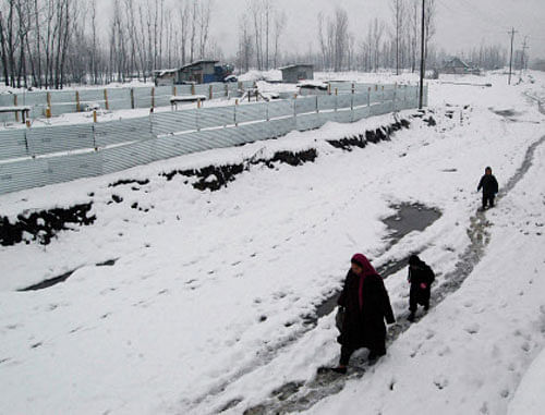 The Kashmir Valley recorded freezing night temperature, with Leh town being the coldest place in Jammu and Kashmir at minus 15 degrees Celsius, officials said Saturday. PTI photo